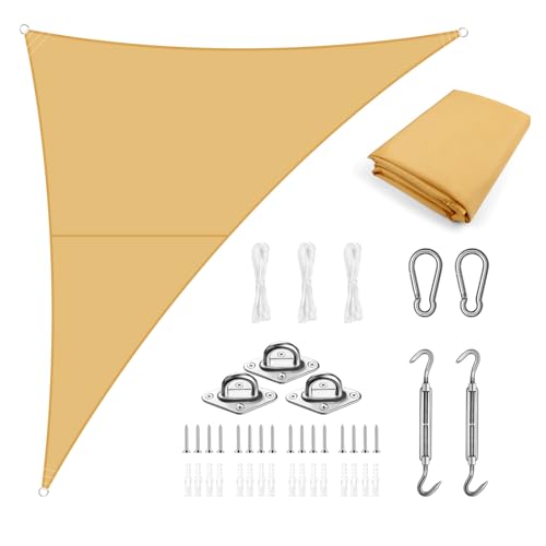 LOVE STORY Sonnensegel Wasserdicht 3x3x4.25m Dreieckig mit Edelstahl Befestigung kit, Oxford SunSegel Wasserabweisend Sonnenschutz, 95% UV-Schutz für Außenbereich Garten Balkon Terrasse, Sand LOVE STORY Sonnensegel Wasserdicht 3x3x4.25m Dreieckig mit Edelstahl Befestigung kit, Oxford SunSegel Wasserabweisend Sonnenschutz, 95% UV-Schutz für Außenbereich Garten Balkon Terrasse, Sand von LOVE STORY