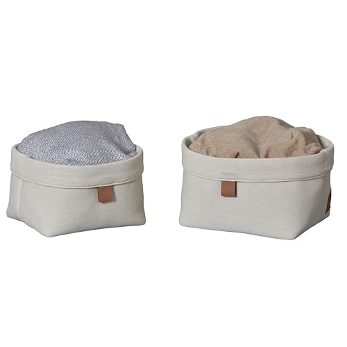 LOVE IT STORE IT Aufbewahrungskorb Set 2-teilig - Stoff-Körbchen für Badezimmer Deko und Babyzimmer - Beige - 2er Set, 2 Größen von LOVE !T STORE !T
