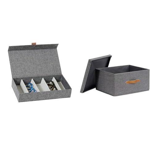 LOVE IT STORE IT Premium Aufbewahrungsbox für Brillen & Premium Aufbewahrungsbox mit Deckel - Aus hochwertigem Leinen Stoff - Verstärkt mit Holz - Extra groß und stabil - Grau - 43x33x21 cm LOVE IT STORE IT Premium Aufbewahrungsbox für Brillen & Premium Aufbewahrungsbox mit Deckel - Aus hochwertigem Leinen Stoff - Verstärkt mit Holz - Extra groß und stabil - Grau - 43x33x21 cm von LOVE !T STORE !T