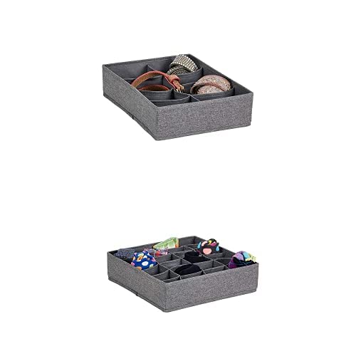 LOVE IT STORE IT Premium Schubladenorganizer - Set aus 2 Schubladenteilern für den Kleiderschrank aus Stoff - Mit 24 und 8 Fächern - Grau von LOVE !T STORE !T