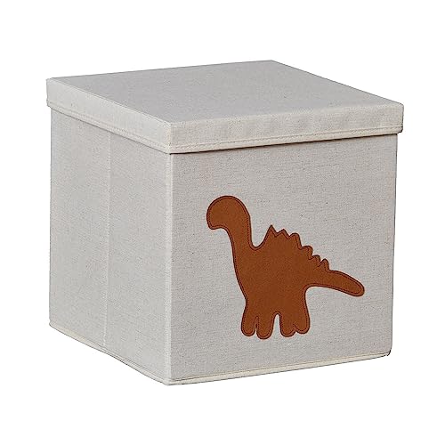 LOVE IT STORE IT Premium Ordnungsbox mit Deckel - Spielzeug Kiste für Regal aus Stoff - Quadratisch und extra stabil - Beige mit Dino - 30x30x30 cm von LOVE !T STORE !T