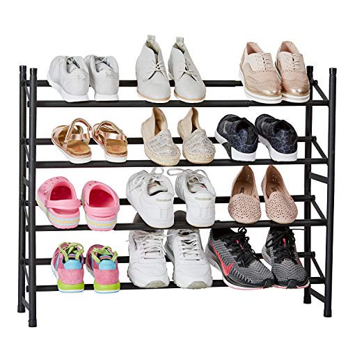 Love IT Store IT Loft Schuhregal aus Metall - Schmales, offenes Regal für bis zu 20 Paar Schuhe - Ausziehbar, stapelbar, stabil - Matt schwarz von LOVE !T STORE !T