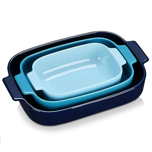 LOVECASA Auflaufform, Ofenform aus Steinzeug, 3 teilige rechteckige Backform Quicheform, Backformen, Lasagnepfannen mit Griffen LOVECASA Auflaufform, Ofenform aus Steinzeug, 3 teilige rechteckige Backform Quicheform, Backformen, Lasagnepfannen mit Griffen von LOVECASA