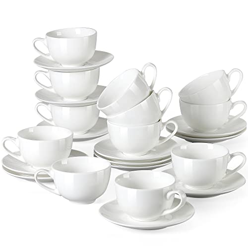 LOVECASA, Serie Sweet, Kaffee-Teeservice aus Porzellan für 12 Personen, Cappuccino-Tasse 230 ml + Untertasse von LOVECASA