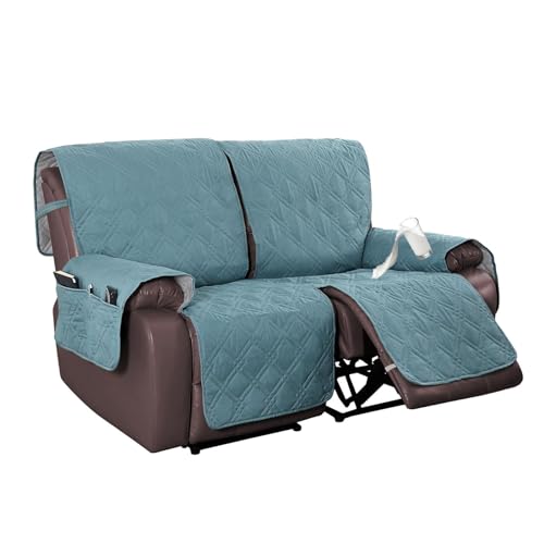 Liegesofabezug, wasserdichter, gesteppter Couchschutzbezug, mit elastischen Bändern und Aufbewahrungstaschen, für Haustiere, Kinder,B,2 Seater von LOVEHOUGE