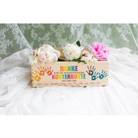 Kindergarten Abschied Geschenk Erzieherin Kita Abschiedsgeschenk Erzieher Personalisiert Kunterbunte Zeit Holzkiste von LOVELYWILDMOMENTSDE