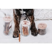 Leckerli Dose Aus Glas, Leckerchen Vorratsglas Personalisiert, Vorratsdose, Futterdose, Geschenk Haustier von LOVELYWILDMOMENTSDE