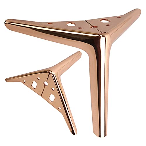 LOVEM Möbelfüsse 25mm, Möbelfüße Metall Tischfüße Dreieck Schrankfüße Schwere Sofa Füße TV Bank Füße Sideboard Füße Couchtischbeine DIY Metall Möbelbeine mit Schrauben,4 Stück (25cm,Roségold) von LOVEM