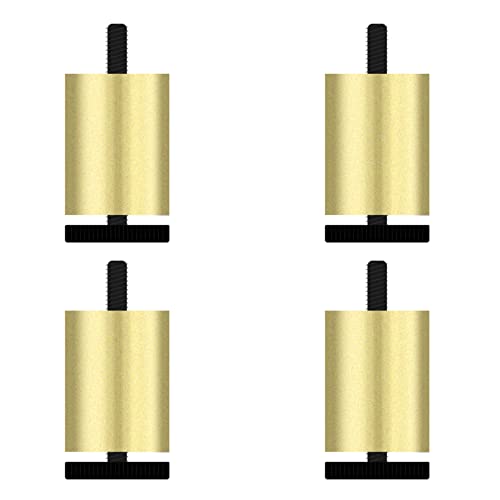 LOVEM möbelfüsse, Schränke füße Gold Verstellbar Aluminium | Eloxierte Oberfläche Möbelfüße zum einschrauben M8 | 6-30cm Sockelfuß Sideboard/Nachtschrank Füße Runde Möbelbeine,4 × Schrankfüsse (8cm) von LOVEM