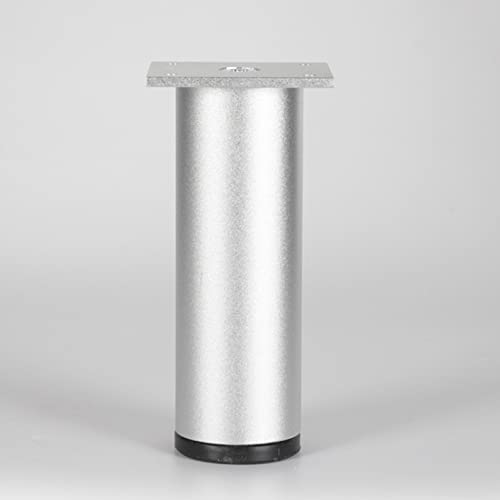 Schrankfüße Silber, Schrankfüsse Höhenverstellbar, Ø 50 mm | 6-40 cm Möbelfüsse Aluminium | Eloxierte Oberfläche Möbelfüße Runde Sockelfüße Sideboard/Nachtschrank Füße, 4 Stück (6cm) von LOVEM