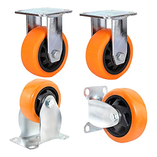 Schwerlastrollen Möbelrollen 4 Stück Fahrrollen werkbank rolle Polyurethan Möbel Gleitsystem Abriebfestigkeit Möbel geräuschlose Schwerlast Räder Industrierolle (100mm,Bockrollen x4) von LOVEM