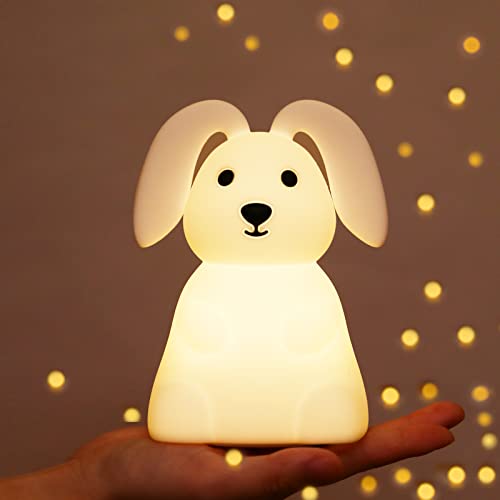 Kaninchen Nachtlicht Kinder, 7 Farbwechsel LED Tragbare Touch Baby Lampe, USB aufladbar Silikon Tier Nachtlicht für Kinder Kindergarten Kleinkind(Kaninchen) von LOVERUIS