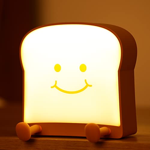 LOVERUIS Kid Night Light Brotlicht Nette Lampe Tragbares Nachtlicht mit Holz USB Wiederaufladbar für Kinder Jungen Mädchen (Spielen) von LOVERUIS