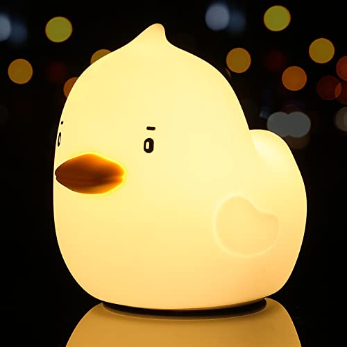 LOVERUIS Cute Duck Night Light - Tier Lampe Nachtlicht für Kinder Kindergeburtstag Geschenke mit Auto Delay 7 Farben wechselnde Licht... von LOVERUIS