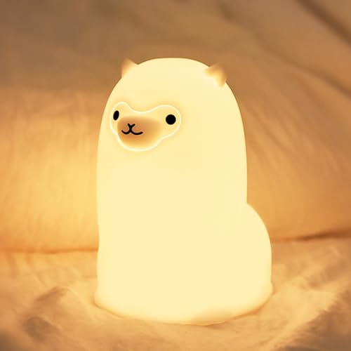 LOVERUIS Nachtlicht Kinder Nachtlicht Baby Niedlich Alpaka 7 Farbwechse Stilllicht Dimmbar Baby Geschenk Mädchen nachtlampe kinderzimmer von LOVERUIS