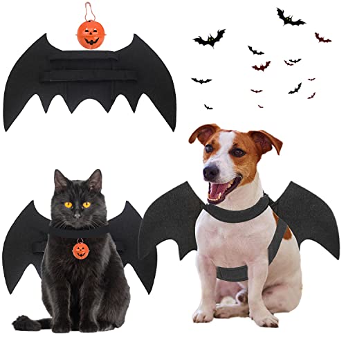 Halloween Haustier Fledermaus Flügel Kostüm Halloween Katze Kostüm Hund Fledermaus Flügel Halloween Kostüme Zubehör für Hunde und Katzen (M) von LOVEXIU