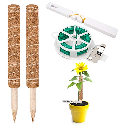 LOVEXIU Pflanzstab, Pflanzstab Kokos Moosstab für Monstera 2 Stück, Rankhilfe Zimmerpflanzen Kokos für Kletterpflanzen Haus Garten Kletterpflanze Erweiterung Der PflanzenstüTze(40cm) von LOVEXIU