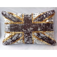 Union Jack Kissen Aus Pannesamt von LOVEinteriorsCo