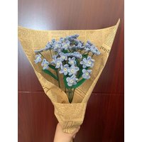 Blaue Häkelarbeit Vergissmeinnicht, Handgemachte Strickblumen, 6Er-Set, Gestrickte Vergissmeinnicht Blumen, Gehäkelte Geschenk von LOVFS