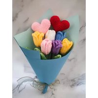 Gehäkelte Tulpe, 8Er Set, Handgemachte Gestrickte Blumen, Tulpenstrauß, Gehäkelte Dekoration, Mutter Geschenk, Blumen Geschenk von LOVFS