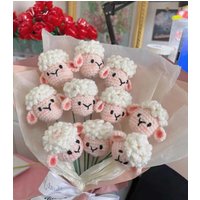 Häkelschaf, 10Er-Set, Handgemachtes Stricktier, Strickschaf, Schaf-Blumenstrauß, Häkelblumen, Wohndekor, Handgemachtes Geschenk, Blumengeschenk Häkelschaf, 10Er-Set, Handgemachtes Stricktier, Strickschaf, Schaf-Blumenstrauß, Häkelblumen, Wohndekor, Handgemachtes Geschenk, Blumengeschenk von LOVFS