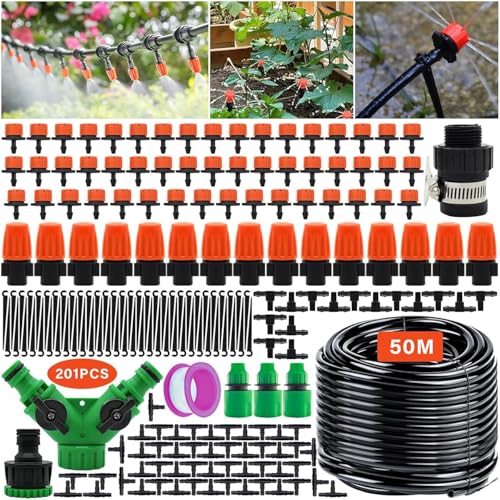 50M Garten BewässerungsSystem 201 Stück Bewässerungssystem,Bewässerungssystem Garten, Tropfbewässerung Bewässerung Kit, Bewässerung Sprinkler 50M Garten BewässerungsSystem 201 Stück Bewässerungssystem,Bewässerungssystem Garten, Tropfbewässerung Bewässerung Kit, Bewässerung Sprinkler von LOVICVKEM