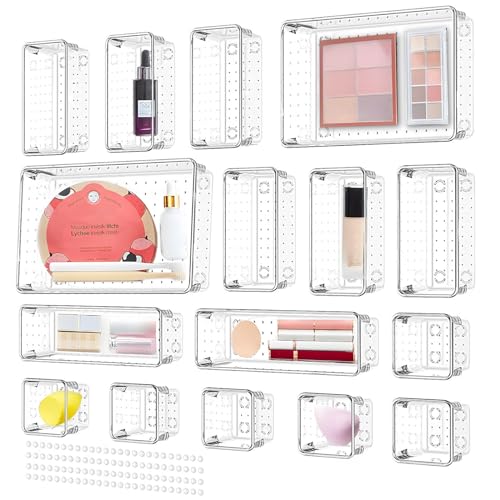 LOVICVKEM Schubladen Ordnungssystem 16 Stücke Schubladen Organizer, Klar Kunststoff Schminktisch Organizer für Schublade mit 4 Größen, Organizer Schublade, Makeup, Küchen, Bad, Büro LOVICVKEM Schubladen Ordnungssystem 16 Stücke Schubladen Organizer, Klar Kunststoff Schminktisch Organizer für Schublade mit 4 Größen, Organizer Schublade, Makeup, Küchen, Bad, Büro von LOVICVKEM
