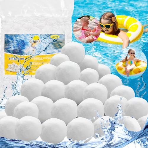 Schwimmbad-Filterkugeln, 1300 Gramm Filterkugeln Ersetzen 45kg Sand in Filtersystemen wie Schwimmbädern,Sandfiltern und Aquarien von LOVICVKEM