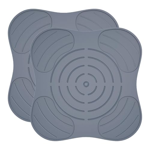 LOVIVER 2 Stück Abtropfmatte, Hitzebeständige Matte, Universelles Abtropfpad, Leicht zu Reinigender Topflappen Zum Abtropfen von Geschirr, Grau von LOVIVER