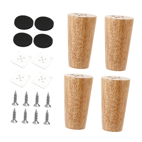 LOVIVER 4 Stück Möbelbeine aus Holz, Zubehör, rund, konisch, modern, Couchfüße, Sofabeine für Tisch, Fußhocker, Stuhl, Ottomane, 10cm LOVIVER 4 Stück Möbelbeine aus Holz, Zubehör, rund, konisch, modern, Couchfüße, Sofabeine für Tisch, Fußhocker, Stuhl, Ottomane, 10cm von LOVIVER