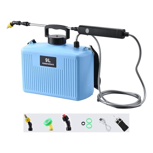 LOVIVER 9 Liter Elektrische Pflanzensprüher USB-Aufladung Auto Haushaltsreinigung Leichtgewicht Ausziehbarer Stab Multifunktional, Blau von LOVIVER