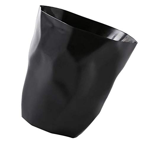 LOVIVER Kreativ Abfalleimer, Mülleimer Papierkorb, Unregelmäßiger Mülleimer Irregular Garbage Can, Office Rubbish Bin, Dust Case Holder Box Bin, Mülleimer für Büro, Küche, Schwarz groß, 26.5cm von LOVIVER