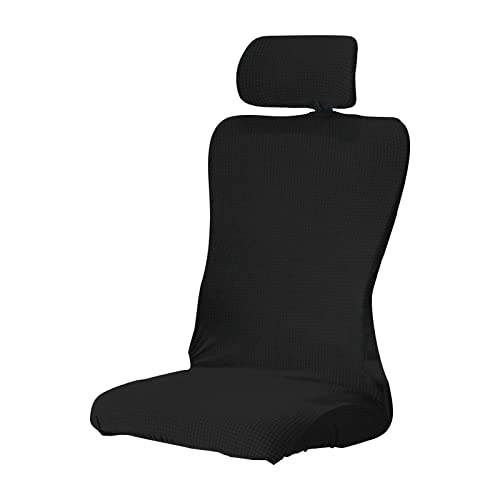 LOVIVER Abnehmbare Sitzbezüge für Bürostühle mit Kopfstützenbezug, wasserabweisend, waschbar, elastisch, für Esszimmer, Zuhause, drehbarer Computerstuhl, Schwarz von LOVIVER