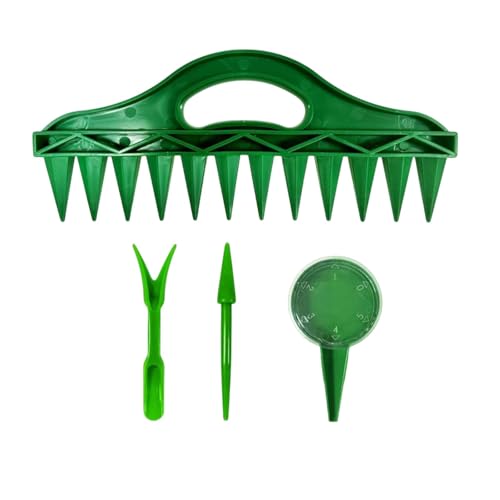 LOVIVER Aussaat Samenspender Set Gartenhand Pflanzer Leichtes multifunktionales tragbares Handheld 12 Loch Bagger Seasker -Werkzeug von LOVIVER
