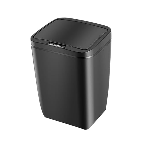 LOVIVER Automatischer Mülleimer, Badezimmer-Mülleimer mit Deckel, platzsparender elektrischer Mülleimer für Wohnzimmer, Büro, Toilette, Badezimmer, Schwarz von LOVIVER