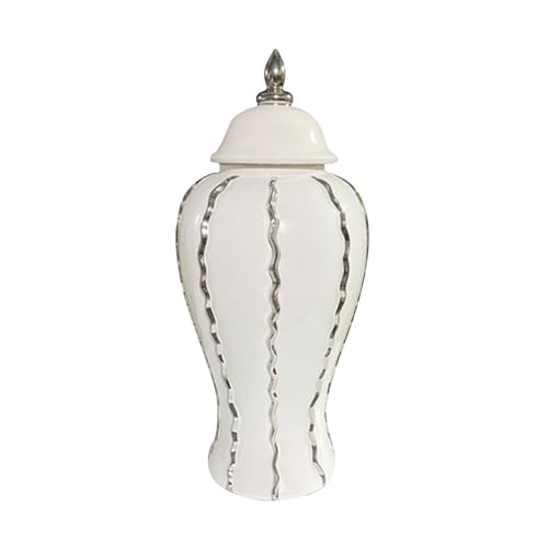 LOVIVER -Blumenvase, Porzellan-Ingwerglas, Blumenarrangement mit Deckel, Vorratsdose für Schreibtisch, Schlafzimmer, Party, Hochzeitsdekoration von LOVIVER