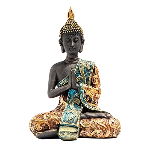 LOVIVER Buddha Statue Thailand Buddha Skulptur Harz Sitzen Miniatur Buddha Statuen Fengshui Figur Startseite Wohnzimmer Schlafzimmer Tempel Desktop Büro Decor von LOVIVER