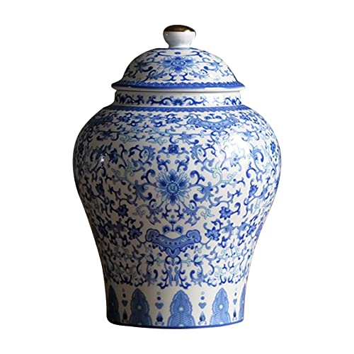 Chinesischer Stil Keramik Bud Vase Decor asiatische Decor Trockenblumenvase 1300 ml Porzellanglas, 19,5 * 13 cm, Stil d von LOVIVER