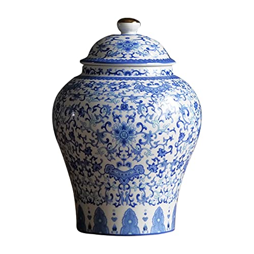 LOVIVER Chinesischer Stil Keramik Bud Vase Decor asiatische Decor Trockenblumenvase 1300 ml Porzellanglas, 19,5 * 13 cm, Stil d von LOVIVER