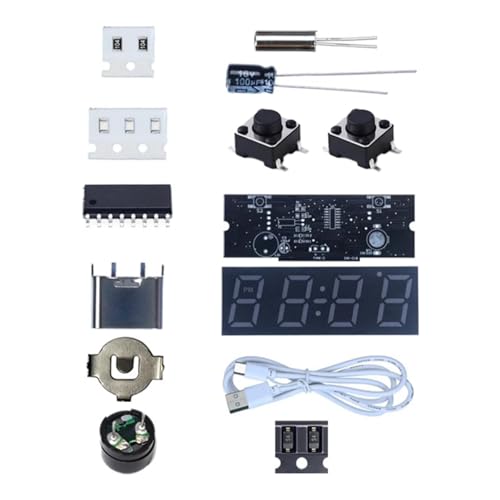 LOVIVER DIY Digitaluhr Kit Mini DIY Uhr Lötprojekt Temperatur-Feuchtigkeitsanzeige für Wohnheim, Ohne Abdeckung von LOVIVER