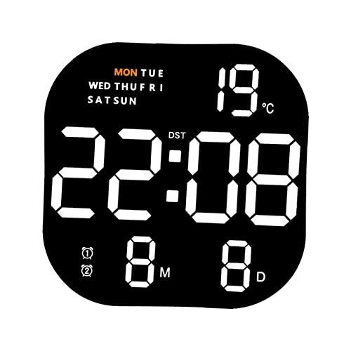 LOVIVER Digitale Wanduhr, USB-betrieben, Timer, Schreibtisch-Dimmer, 12 Std. 24 Std., LED-Desktop-Wecker für Teenager, Erwachsene, Weiße Anzeige von LOVIVER