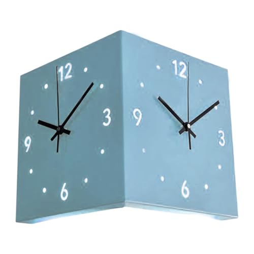 LOVIVER Doppelseitige Ecke Walluhr mit Wandler Leichter Moderne Nicht Tickende Stille Wandkunst Decal Square Eckuhr für Home Office, Blau LOVIVER Doppelseitige Ecke Walluhr mit Wandler Leichter Moderne Nicht Tickende Stille Wandkunst Decal Square Eckuhr für Home Office, Blau von LOVIVER