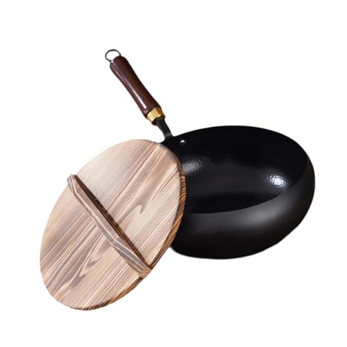 LOVIVER Eisenwok, antihaftbeschichteter Wok, wiederverwendbarer Eisentopf, gleichmäßige Verteilung, Bratpfanne zum Pfannenrühren und Schmoren auf Gasherden, 30cm LOVIVER Eisenwok, antihaftbeschichteter Wok, wiederverwendbarer Eisentopf, gleichmäßige Verteilung, Bratpfanne zum Pfannenrühren und Schmoren auf Gasherden, 30cm von LOVIVER