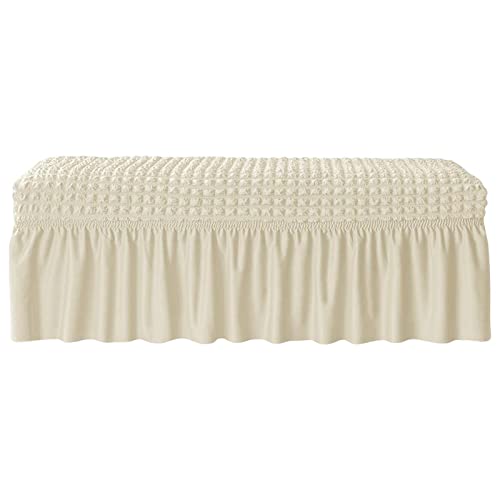 LOVIVER Esszimmerbankbezug, Stretch-Sitzschutz, elastische Stuhlhussen, abnehmbare Klavierbank-Schonbezug für Aufenthaltsraum, Küche, Schlafzimmer, Beige von LOVIVER
