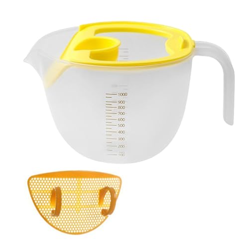 LOVIVER Filter Messbecher Schlagen Ei Schüssel Gemüse Obst Waschen Tasse 1L Flüssigkeit Mess Schüssel Backen Werkzeuge Küche Gadgets von LOVIVER