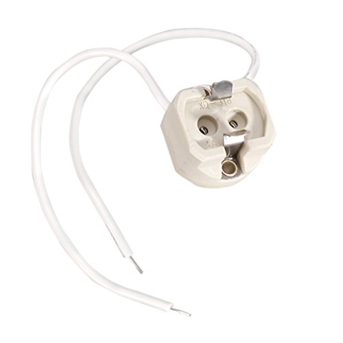 LOVIVER G12 Sockel Keramik Licht Halter Adapter mit StromStromkabel Lampenfassung 4A 1000V von LOVIVER