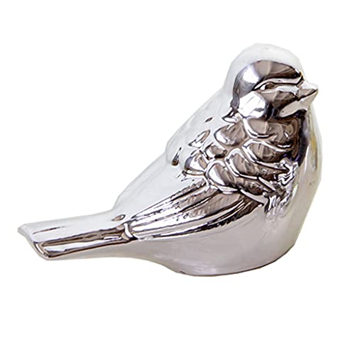 LOVIVER Garten Skulptur Vogel Tierfigur Deko Gartenfigur Vogelfigur Geschenke für, Silber, L von LOVIVER