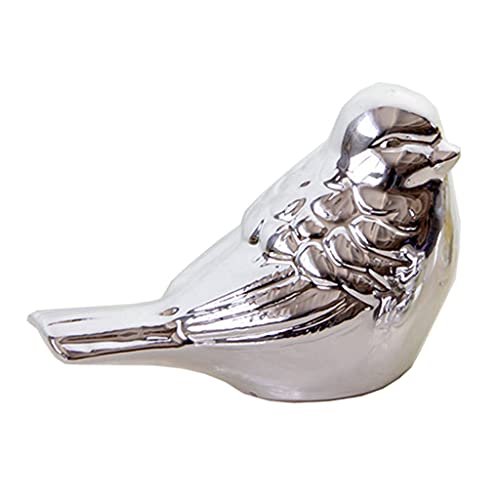 LOVIVER Garten Skulptur Vogel Tierfigur Deko Gartenfigur Vogelfigur Geschenke für, Silber, S von LOVIVER