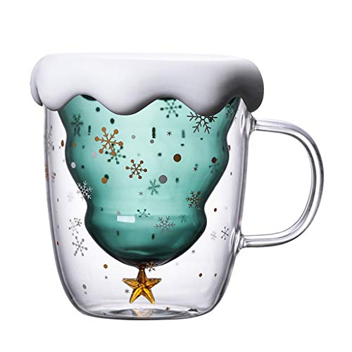 LOVIVER Glasbecher mit Schneedeckel Und Griff 10 Unzen (300 ML) Unzerbrechliche Kaffeetasse von LOVIVER