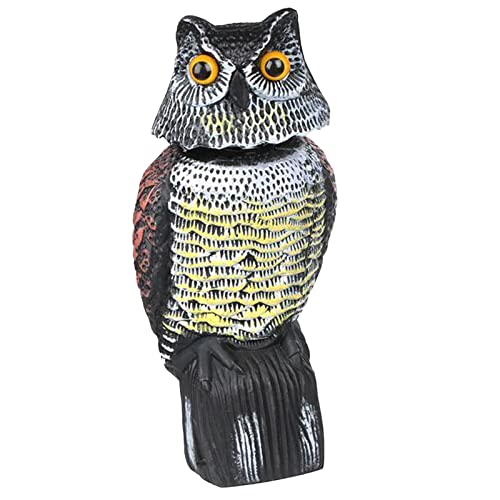 LOVIVER Große Realistische Owl Decoy W/Rotierende Vogel Taube Crow Scarer von LOVIVER